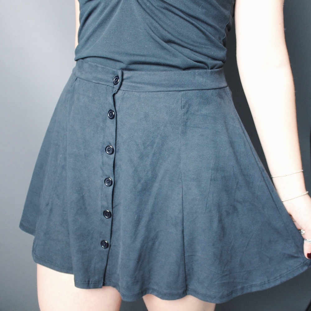 Faux Suede Skater skirt